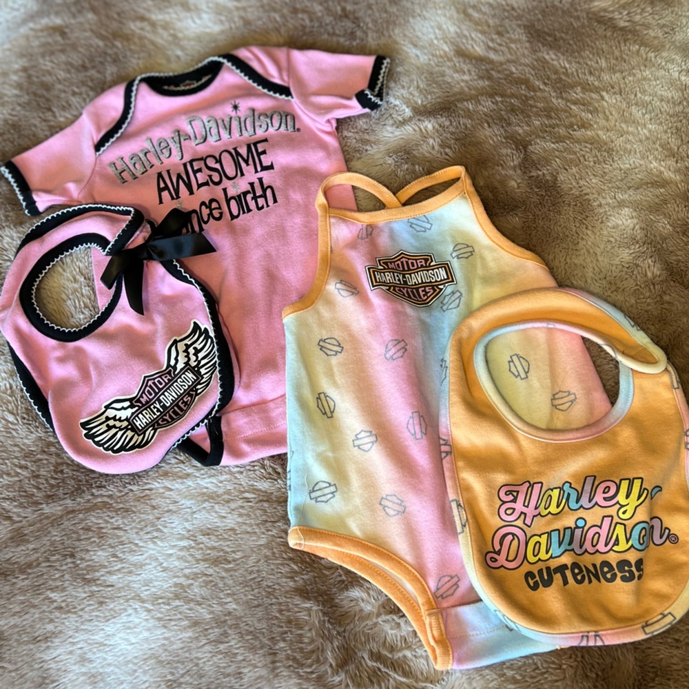 Harley Davidson Onesie + Bib Bundle